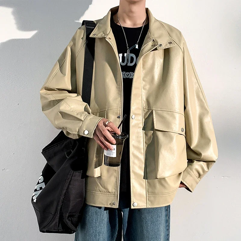 2025 Fall PU Leather Jacket for Men