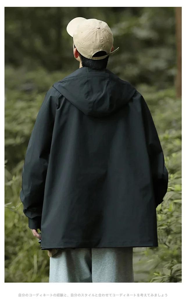 Solid Outdoor Windproof Waterproof Hooded Jacket Detail