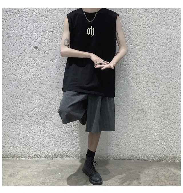 Cotton Men's Summer Sleeveless T-shirt Detail