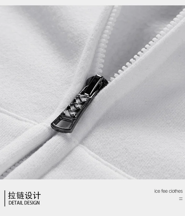 Fleece Men's Hooded Cardigan Detail