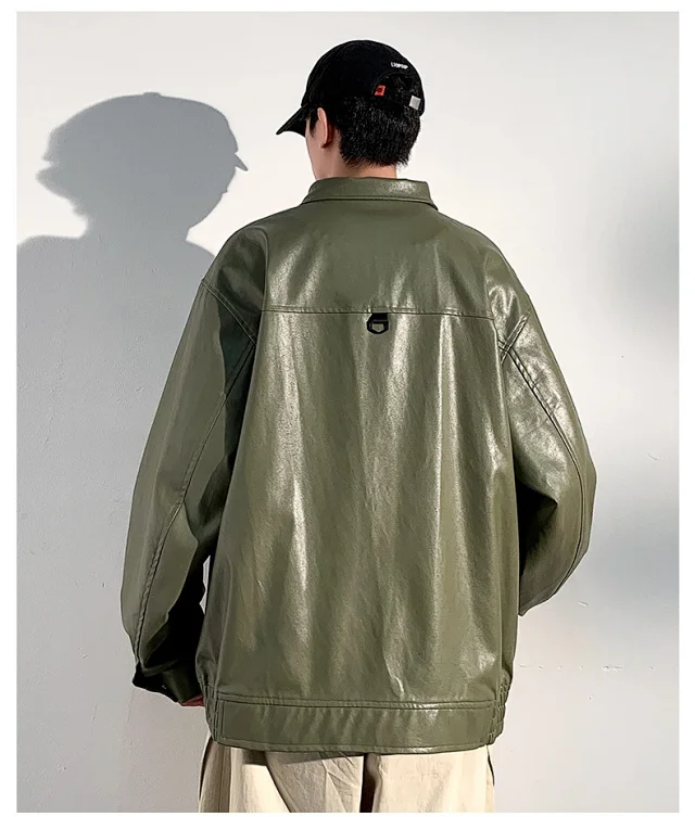 2025 Fall PU Leather Jacket for Men Detail
