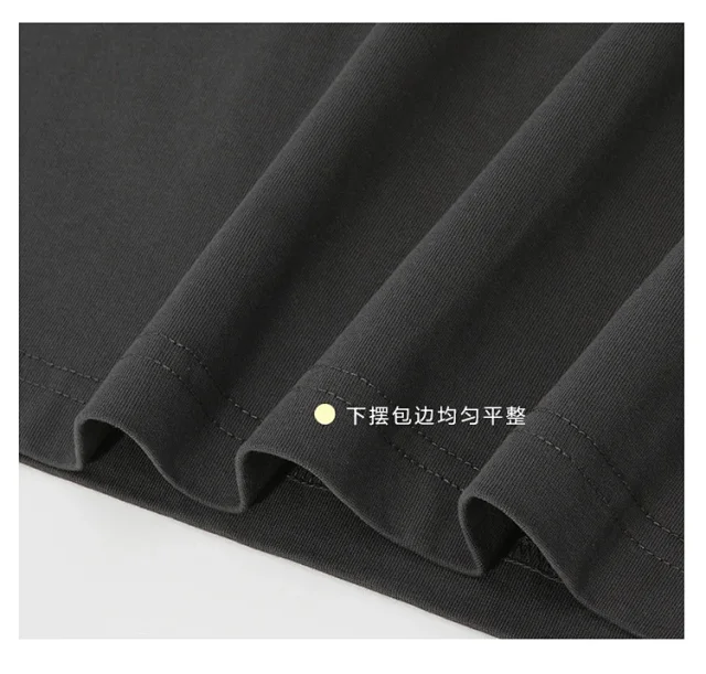 280g Heavyweight Cotton Double Yarn Short Sleeve Detail
