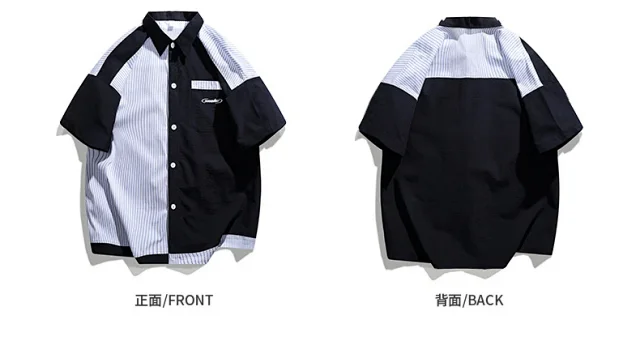 Men's Summer Ice Silk Short-Sleeve Shirt Detail