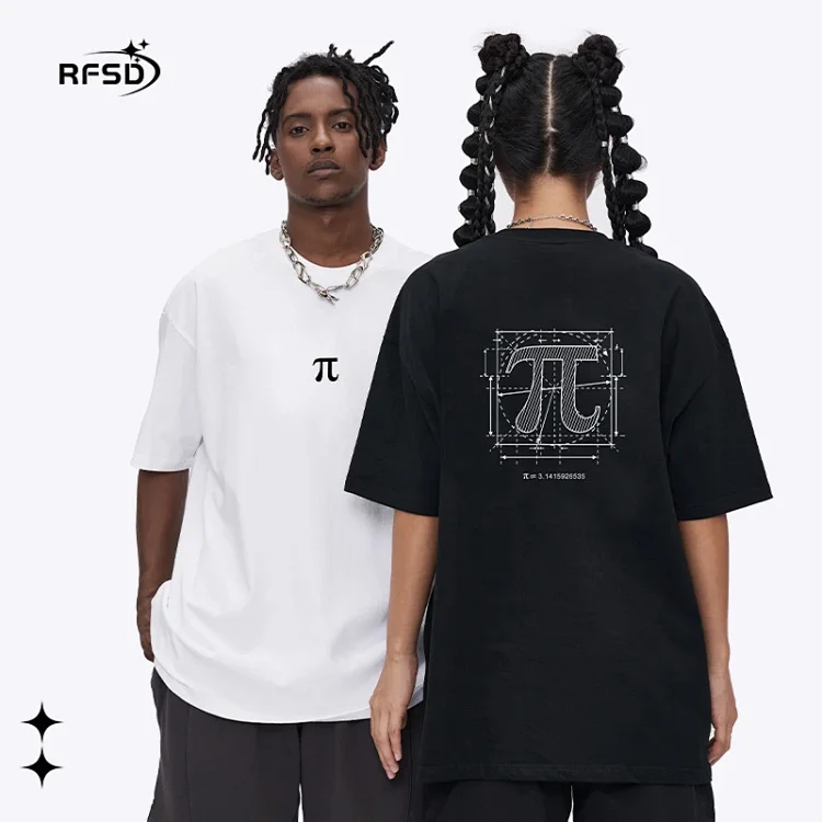 RFSD Men's π Print T-Shirt 2025 SS Streetwear