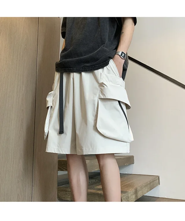 Japanese Streetwear Utility Shorts for Men Detail