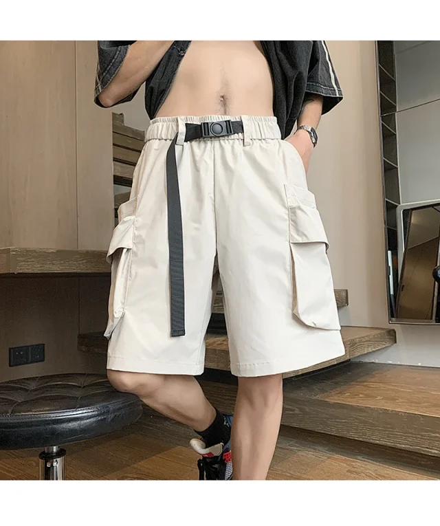 Japanese Streetwear Utility Shorts for Men Detail