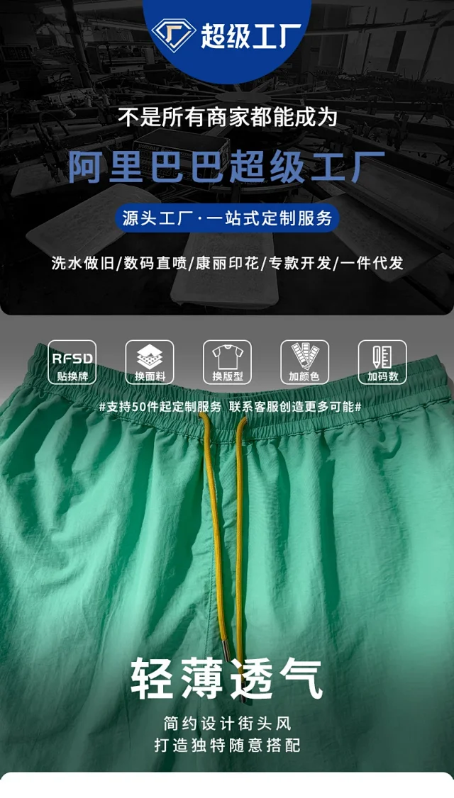 RFSD Men's 2025 Summer Print Work Shorts Detail