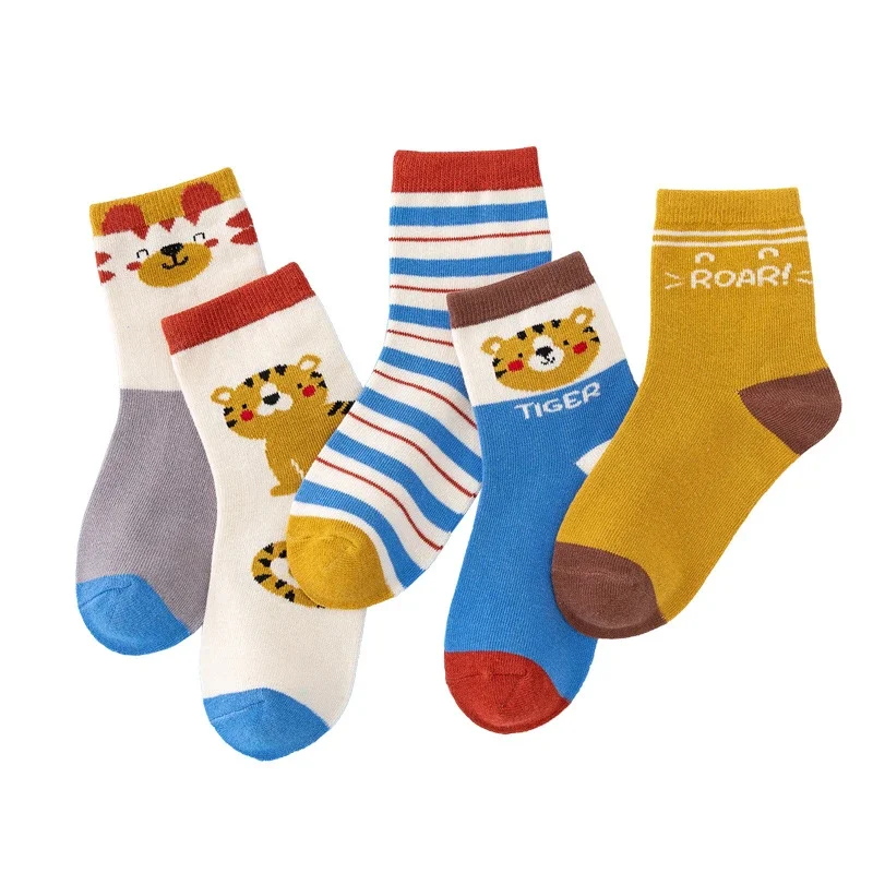 Kids' Cartoon Cotton Socks（5 pairs）
