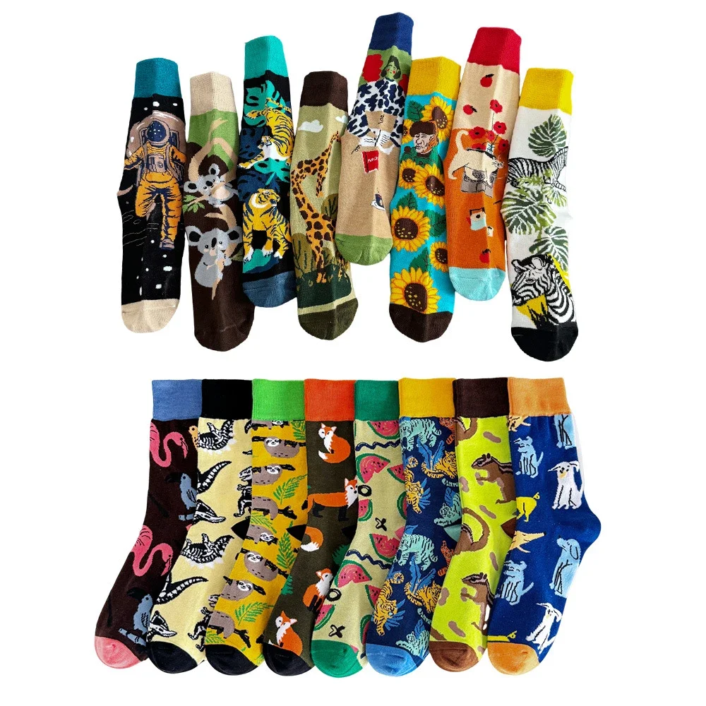 Trendy Unisex Mid-Calf Sweat-Absorbing Socks（8 pairs）