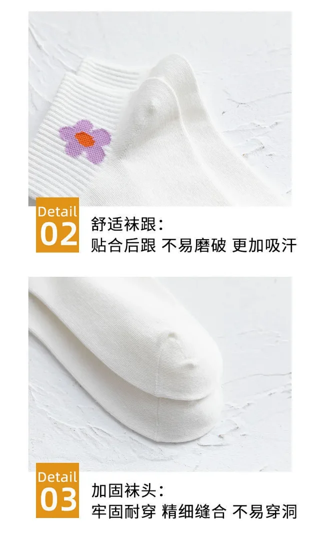 White Low-Cut Cotton Socks（10 pairs） Detail