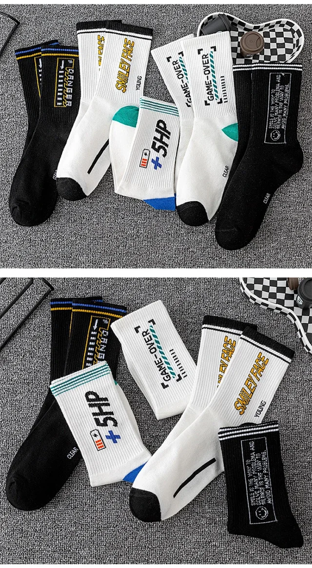 White Cotton Couple's Mid-Calf Socks（10 pairs） Detail