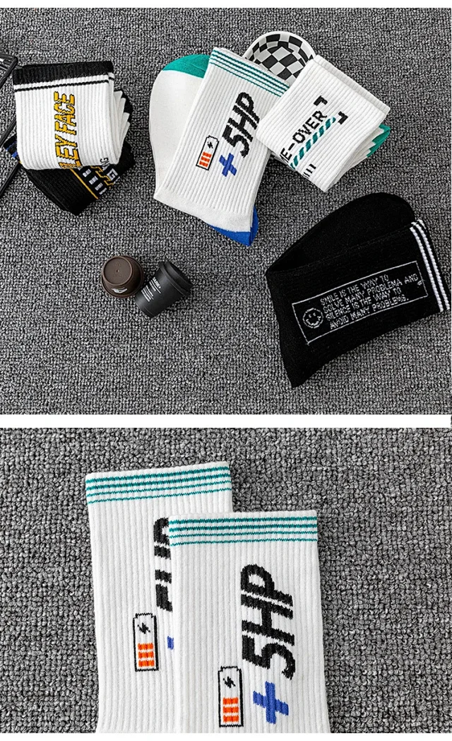 White Cotton Couple's Mid-Calf Socks（10 pairs） Detail