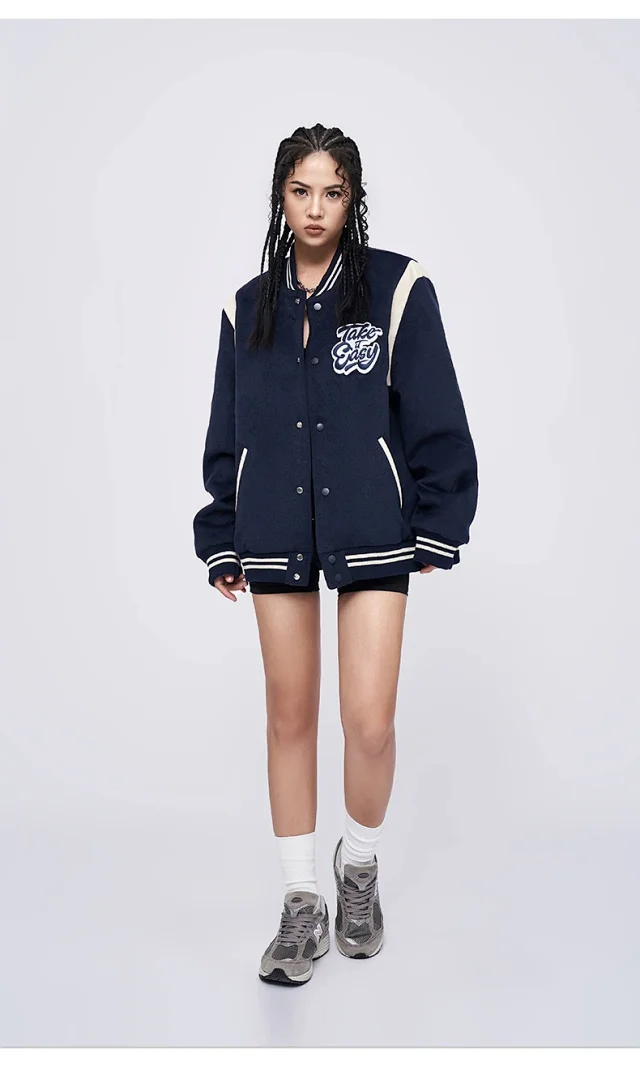 RFSD | 2025 FW New Color - Blocked Loose Embroidered Bomber Jacket (Couple) Detail