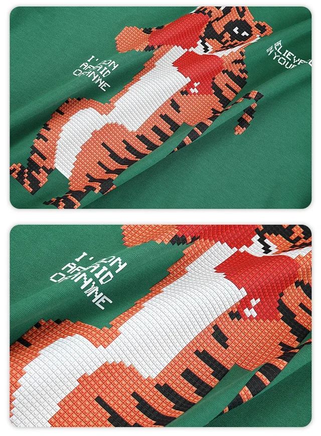 RFSD Men's | 2025 Summer New Trendy Street Fun Anime Tiger Print Loose T - Shirt (Unisex) Detail