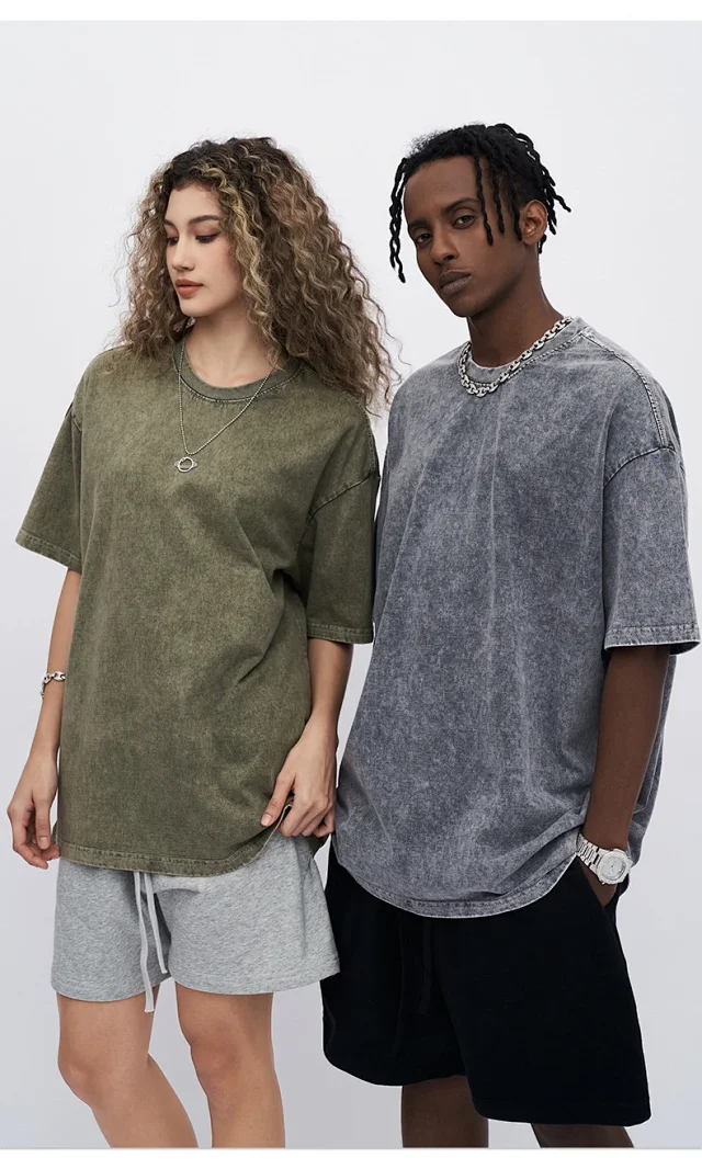 RFSD Men's | Balenciaga Dupe 285G Heavy-Duty Wax-Dyed Crewneck Short-Sleeve T-Shirt Detail