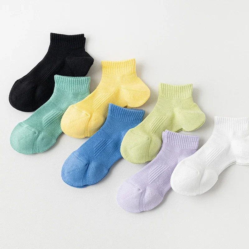 Ladies' Athletic Socks, Candy - Colored, Campus Style, Non - Slip Heel