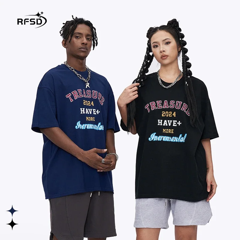 RFSD Men's T-shirt | 2025 Spring/Summer New Waste Style Brush Painting Print Loose Short-sleeve