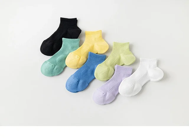 Ladies' Athletic Socks, Candy - Colored, Campus Style, Non - Slip Heel Detail