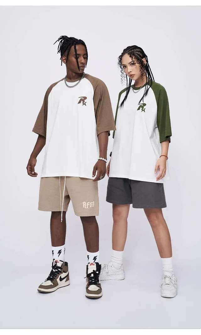 RFSD Men's | Contrast Color Raglan Sleeve T - Shirt 2025 New Style Detail