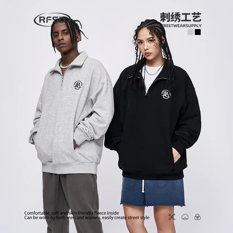 RFSD Men's 2025 A/W 380g Embroidered Half - Zip Sweatshirt