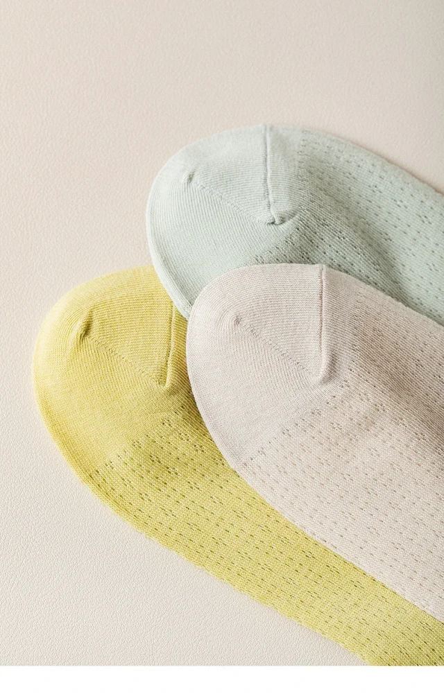 Summer Women's Mid-Calf Breathable Combed Cotton Solid College Style Ins Mesh Heap Socks Detail