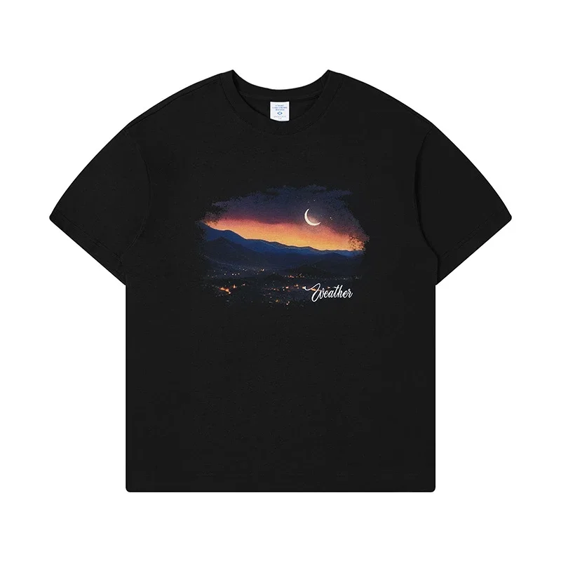 RFSD Men's Heavyweight 250g Loose Drop - Shoulder Sunset Print T - Shirt