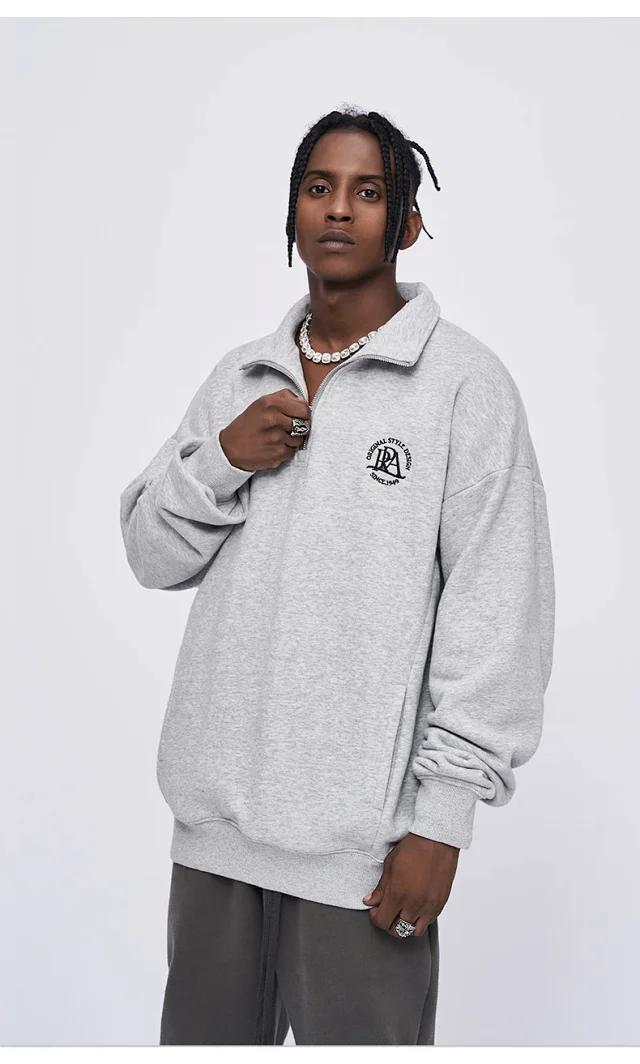 RFSD Men's 2025 A/W 380g Embroidered Half - Zip Sweatshirt Detail