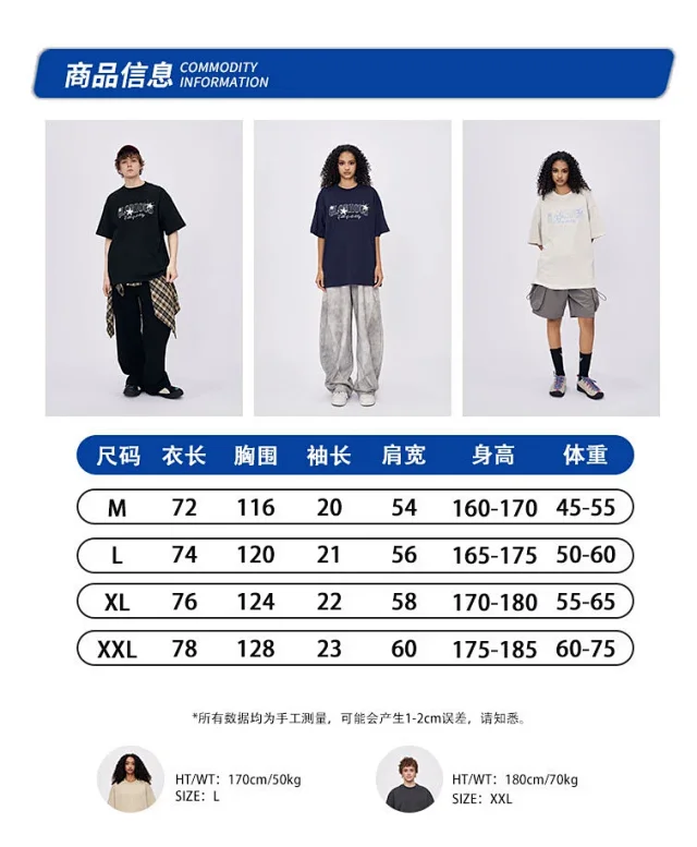RFSD Men's∣2025 Summer New American High Street Star Patchwork Short Sleeve T - Shirt Detail