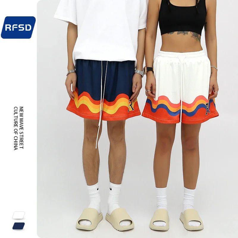 RFSD Men's | 2025 Summer New American Hip - Hop Flame Print Shorts