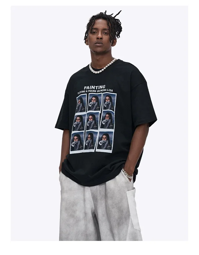 RFSD Men's | 2025 Summer New American Pure Cotton Portrait Print T - Shirt Detail