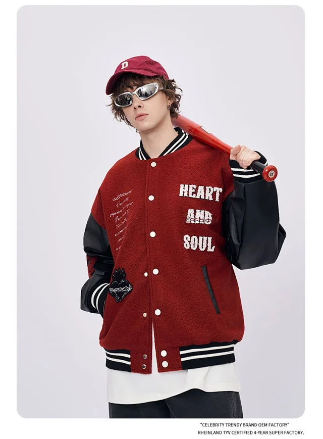 RFSD Men's 2025 AW Vintage Oversized Baseball Jacket Detail
