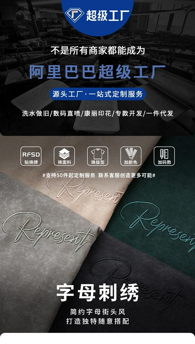 RFSD Men's Vintage Heavy - Embroidered Loose T - Shirt Detail