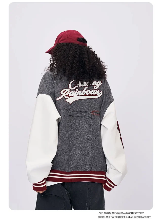 RFSD Men's 2025 AW Vintage Oversized Baseball Jacket Detail