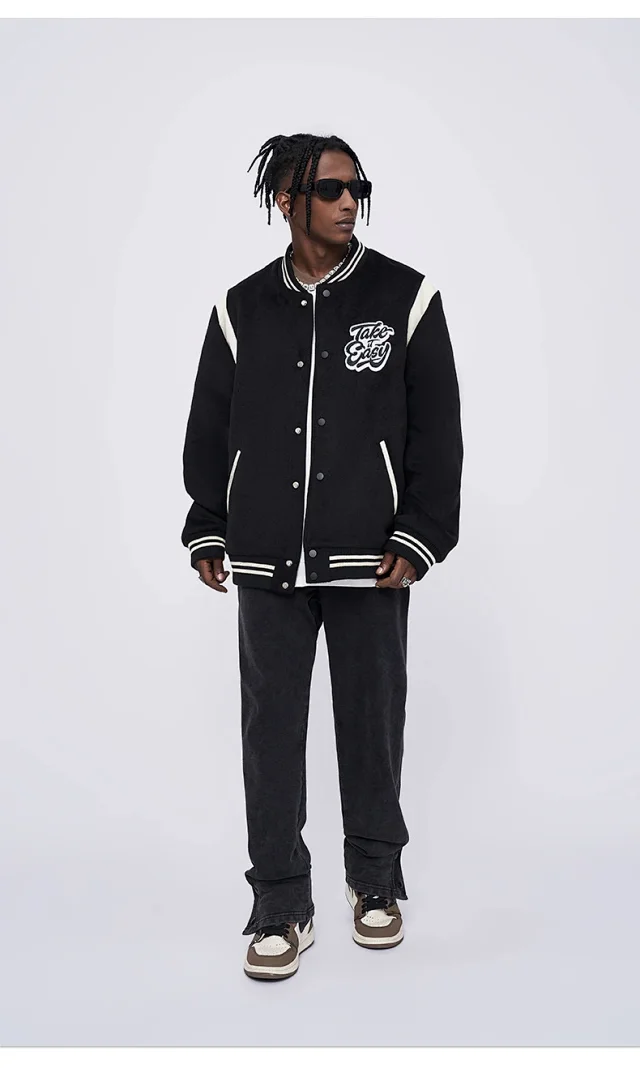 RFSD | 2025 FW New Color - Blocked Embroidered Bomber Jacket (Couple Style) Detail