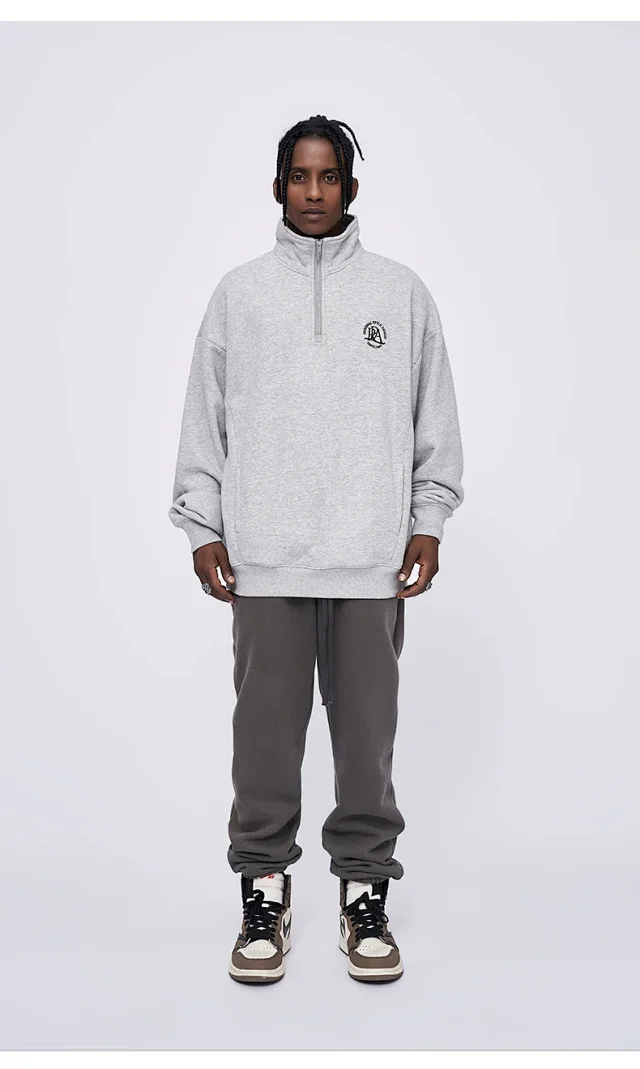 RFSD Men's 2025 A/W 380g Embroidered Half - Zip Sweatshirt Detail