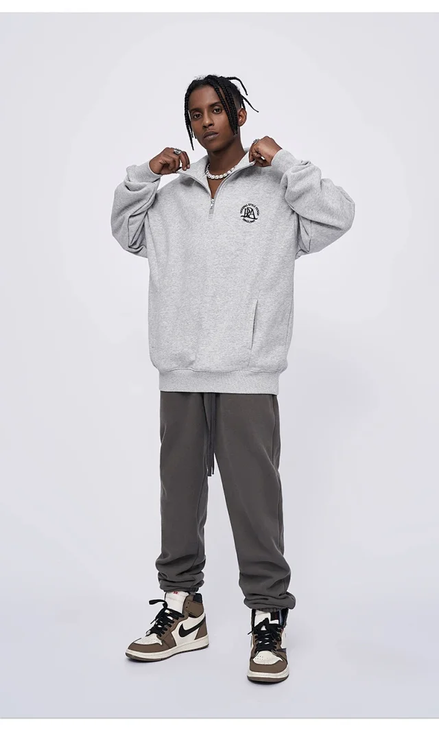 RFSD Men's 2025 A/W 380g Embroidered Half - Zip Sweatshirt Detail