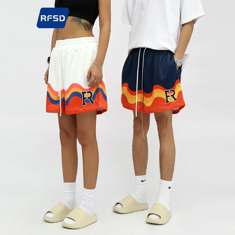 RFSD Men's | 2025 Summer New American Hip - Hop Flame Print Shorts