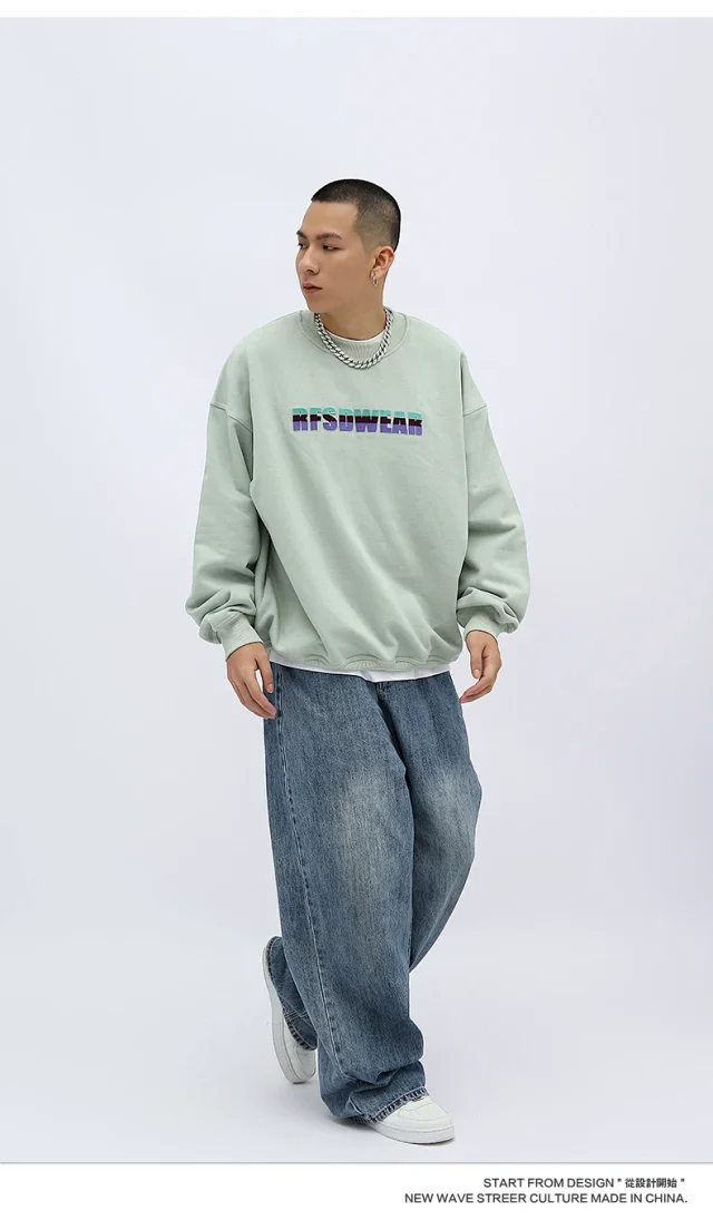 RFSD Men's 2025 A/W Streetwear Crewneck Sweatshirt Detail
