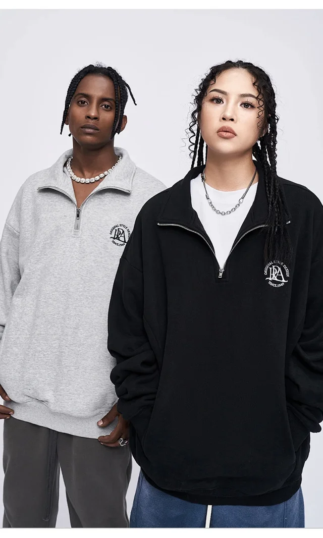 RFSD Men's 2025 A/W 380g Embroidered Half - Zip Sweatshirt Detail