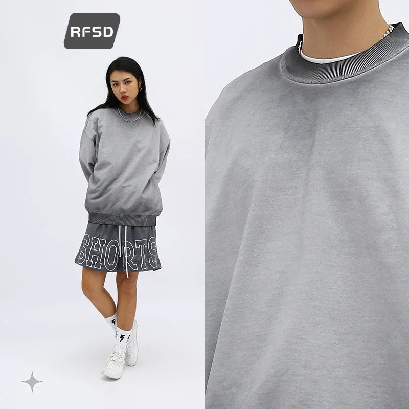 RFSD Men's | High - End Alternative 2025 FW Heavyweight Washed & Faded Crewneck Sweatshirt