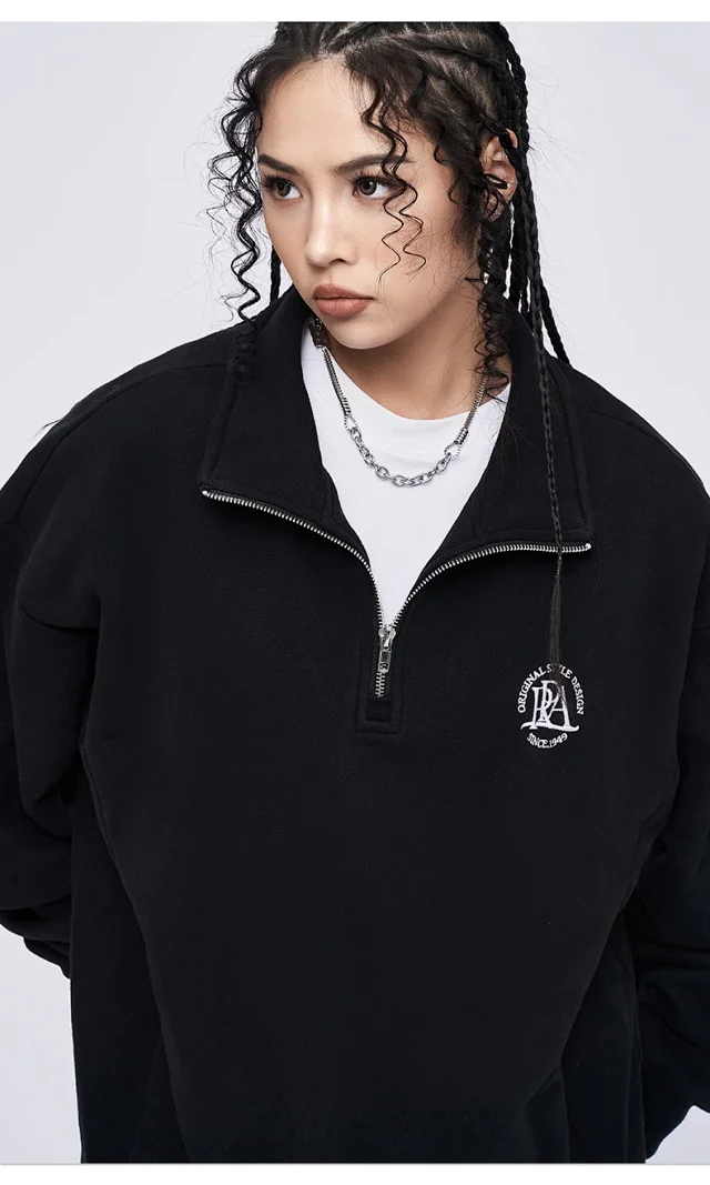 RFSD Men's 2025 A/W 380g Embroidered Half - Zip Sweatshirt Detail
