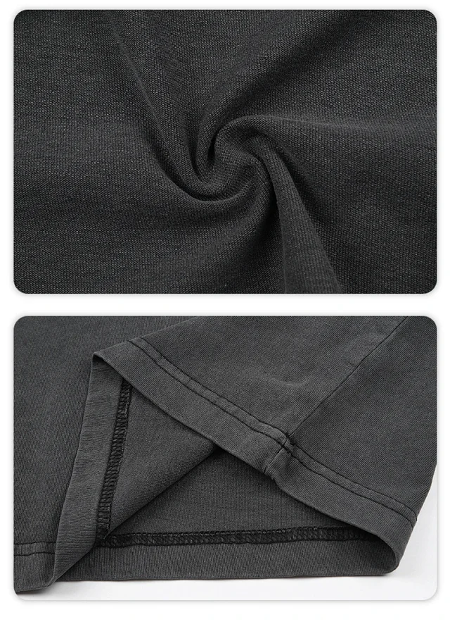 RFSD Men's | 2025 Summer New Streetwear Plain Heavyweight Washed & Faded Loose T-shirt Detail