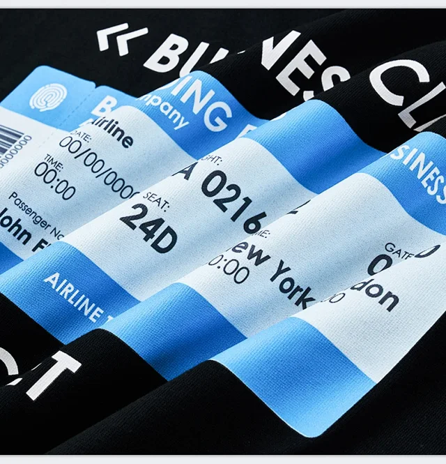 RFSD Men's Plane Ticket Print T-shirt Detail