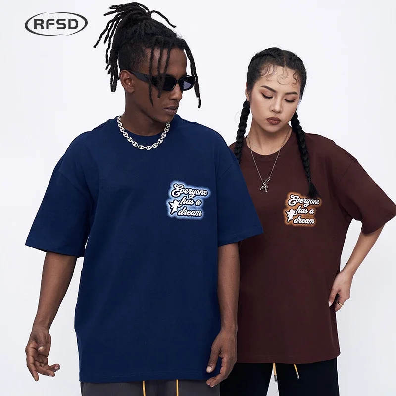 RFSD Men's | 230g Combed Cotton T-shirt 2025 Spring/Summer New Loose Printed Letter Short Sleeve