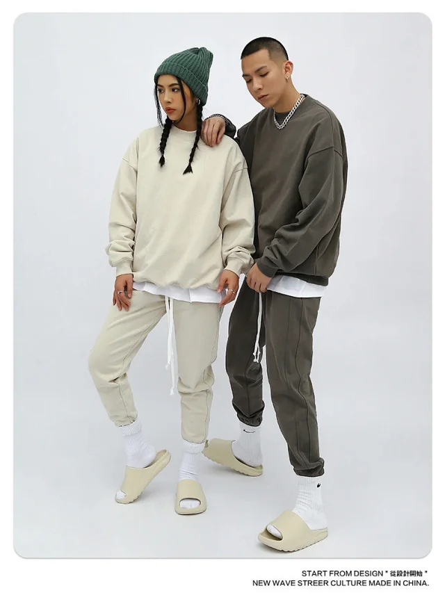 RFSD Men's | 2025 AW 420g Heavyweight Fleece Streetwear Crew Neck Solid Sweatshirt Detail