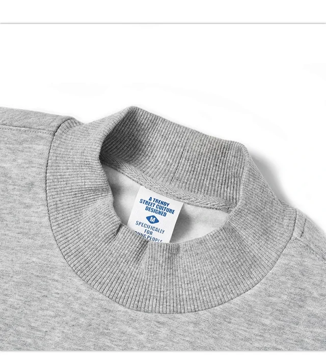 RFSD Men's | 380g Heavyweight Printed Turtleneck/Round Neck Sweatshirt Detail