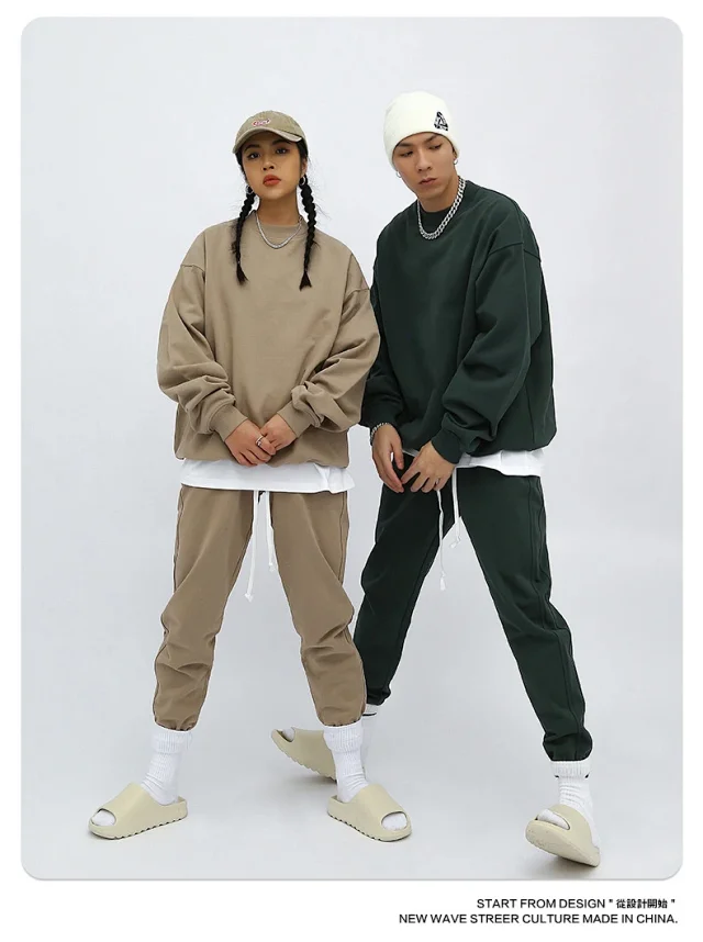 RFSD Men's | 2025 AW 420g Heavyweight Fleece Streetwear Crew Neck Solid Sweatshirt Detail