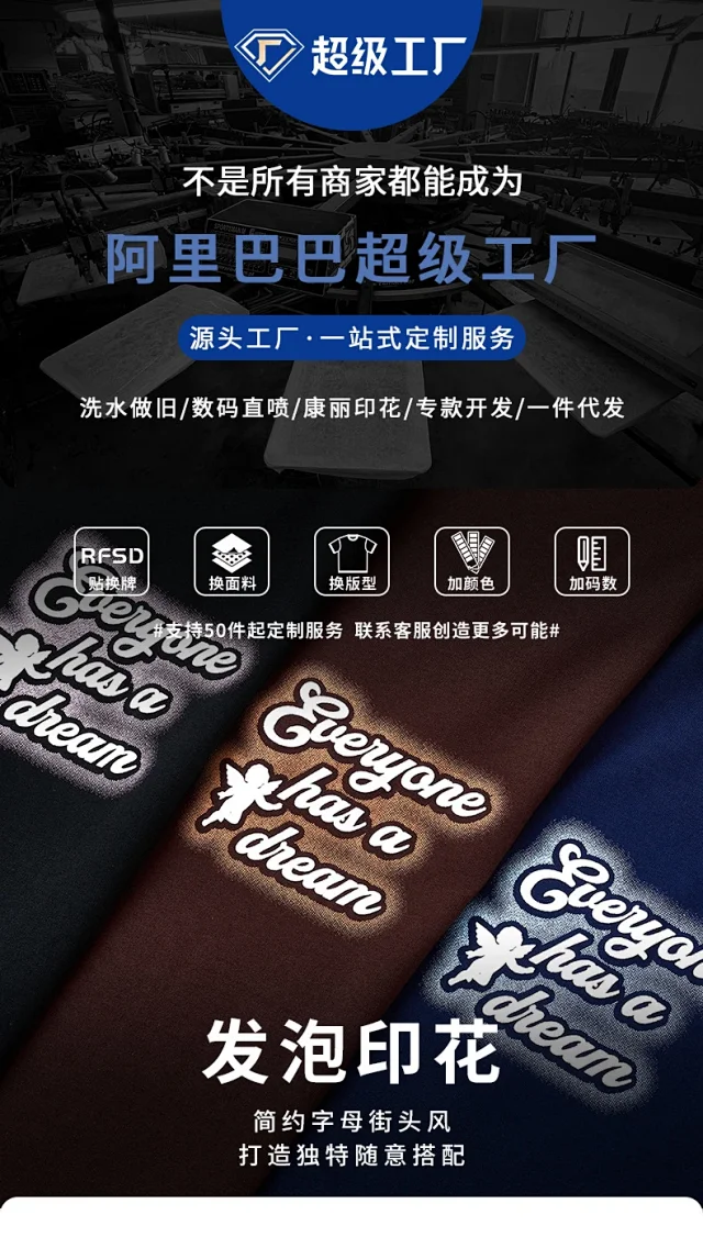 RFSD Men's | 230g Combed Cotton T-shirt 2025 Spring/Summer New Loose Printed Letter Short Sleeve Detail