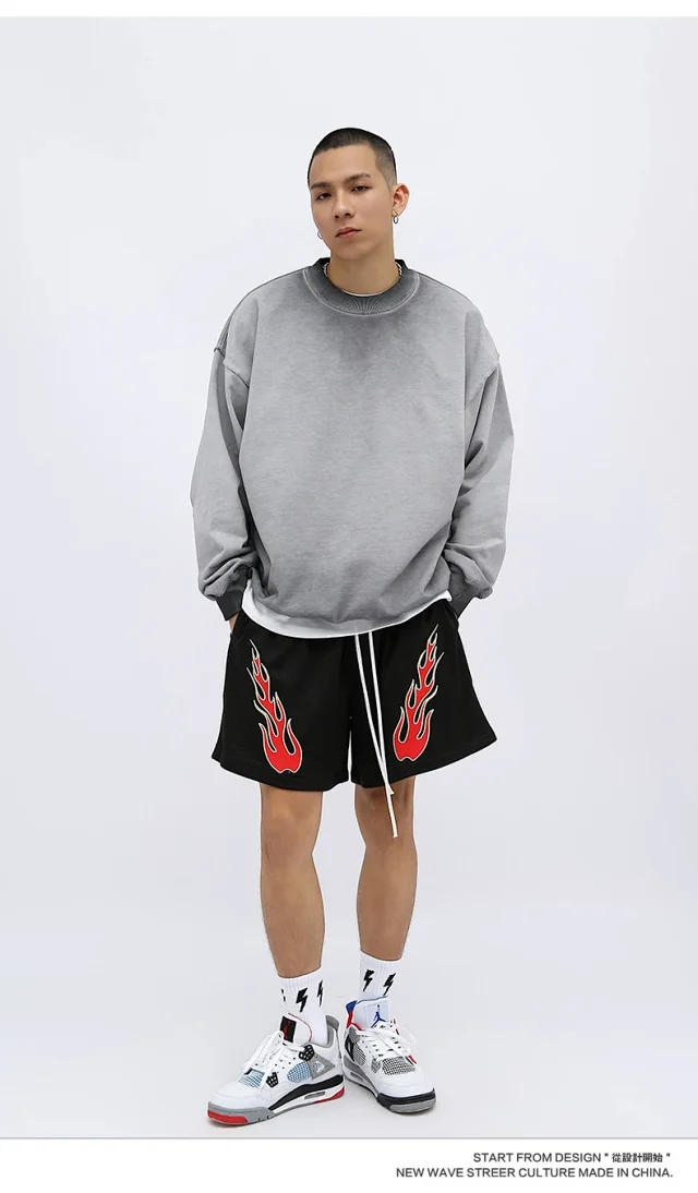 RFSD Men's | High - End Alternative 2025 FW Heavyweight Washed & Faded Crewneck Sweatshirt Detail