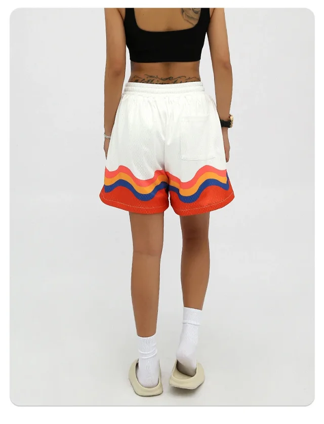 RFSD Men's | 2025 Summer New American Hip - Hop Flame Print Shorts Detail
